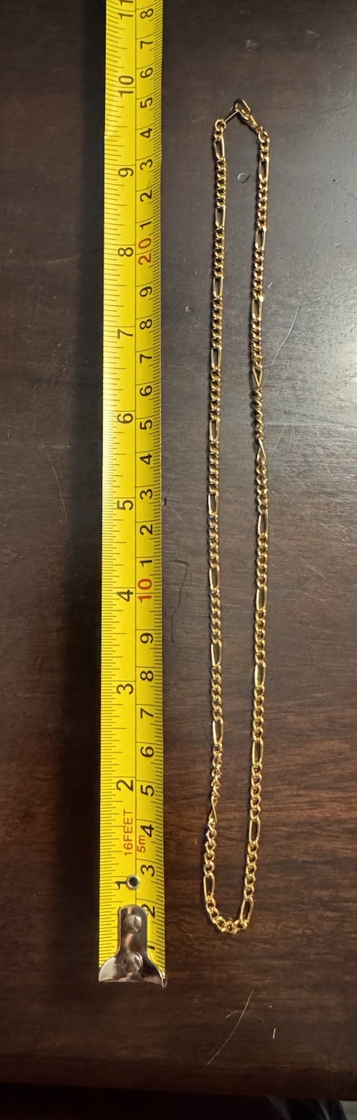 14K Gold-Plated Figaro Chain Necklace Classic Flat Link Unisex Style 20″