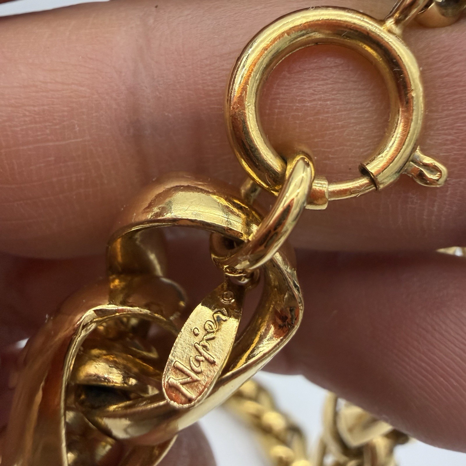 Vtg Napier Chunky Gold Tone Thick Heavy Rope Necklace 13.4 Mm Substantial 202 Gr