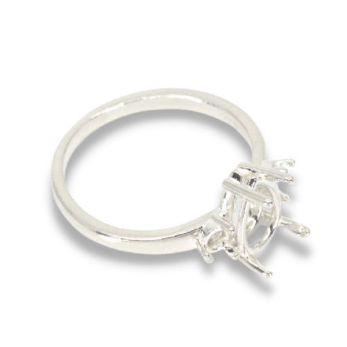(10x7mm – 16x12mm) Pear Accented Sterling .925 Ring Setting (Ring Size 7 )