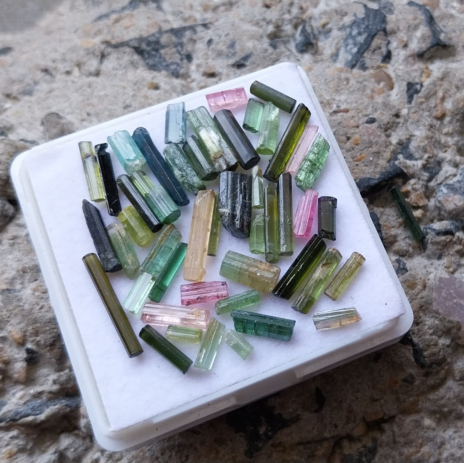 29.9 Carat Natural Multi Tourmaline Stick /Pencil 50 Piece Lot 4.5 to 17 MM