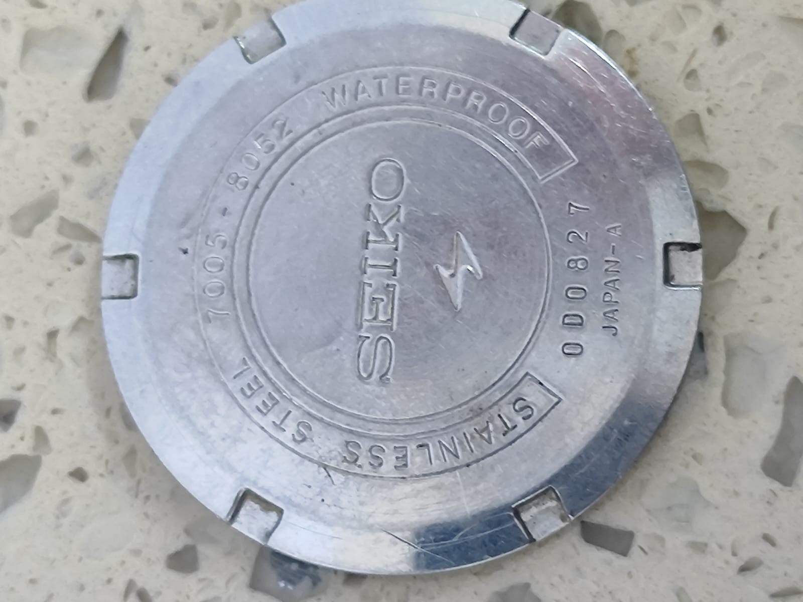 1970 SEIKO 7005-8052 Diver Back case • Vintage Stainless Steel • Original Japan