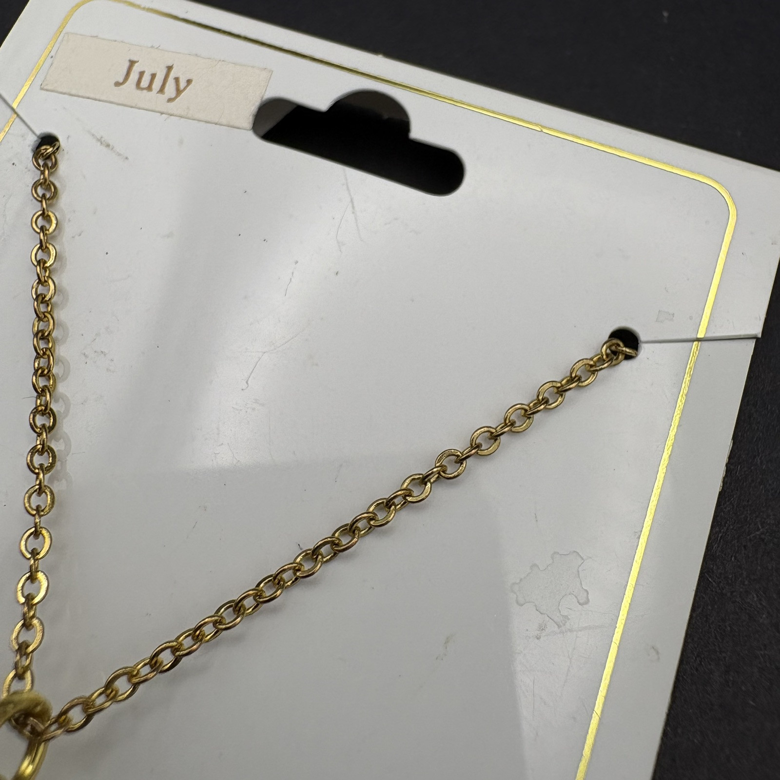 Roman Inc. July Birthstone Faux Ruby Pendant Necklace Gold Tone Angel Charm