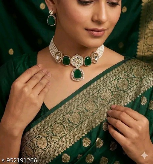 Indian Bollywood Designer Gold Plated Fashion Jewelry Necklace Earring Set