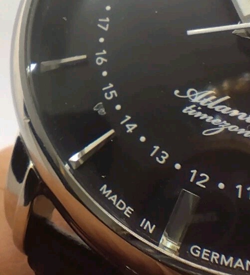 Zeppelin Atlantic Timezone GMT Quartz Watch 40mm Case, Black Dial Ref: 8442-2