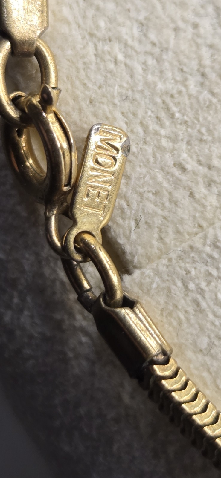 VTG Monet Gold Tone Snake Chain Necklace Long 15″ Inch