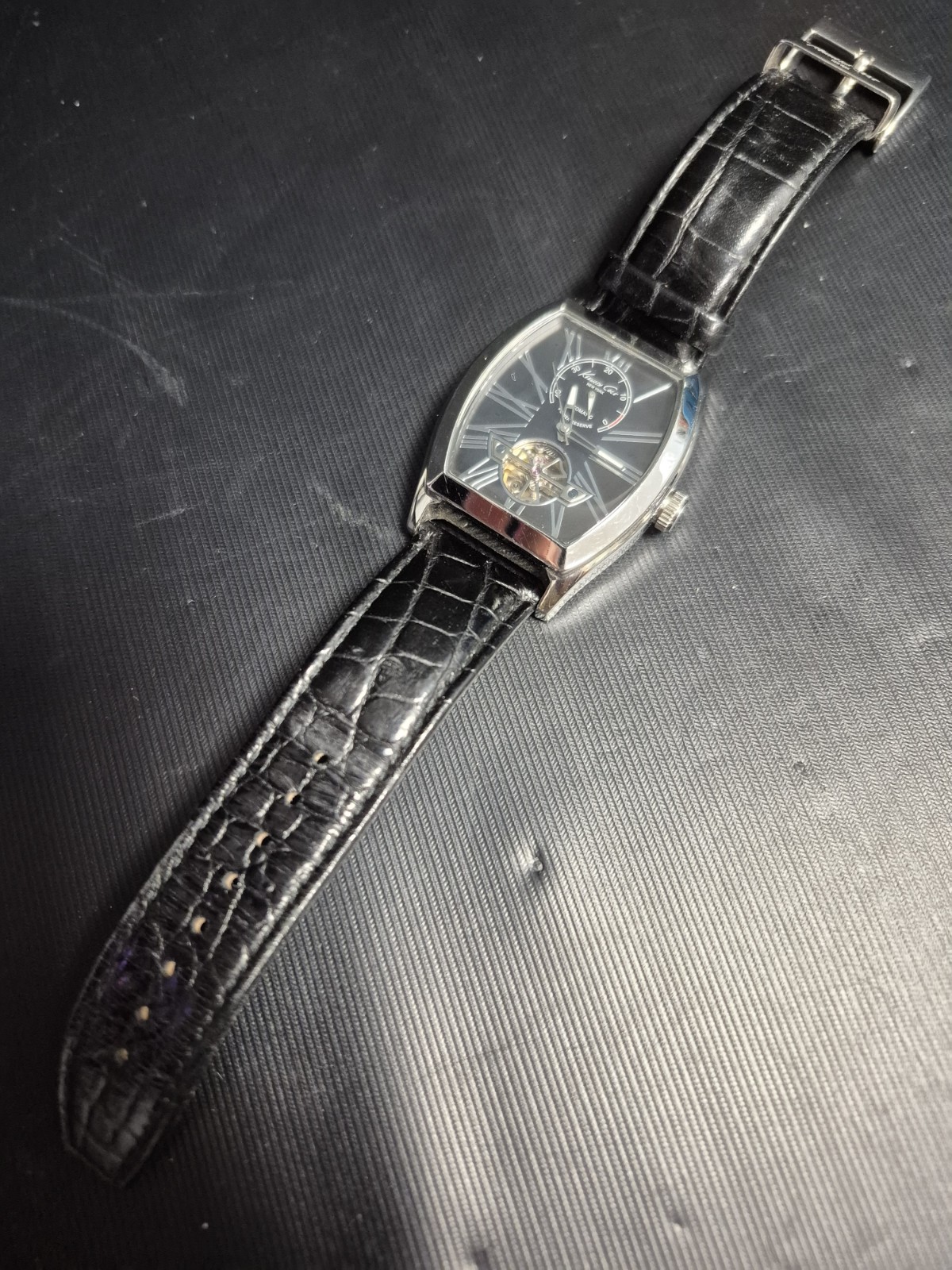 Kenneth Cole KC1982 NY Men’s Power Reserve Indicator Automatic Open Heart Watch
