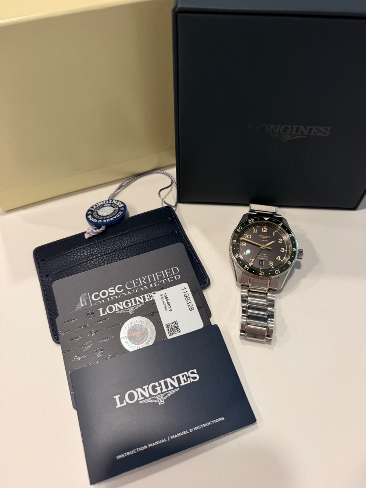 2023 Longines Spirit Zulu Time 42mm Black Dial GMT Men’s Watch L38124632