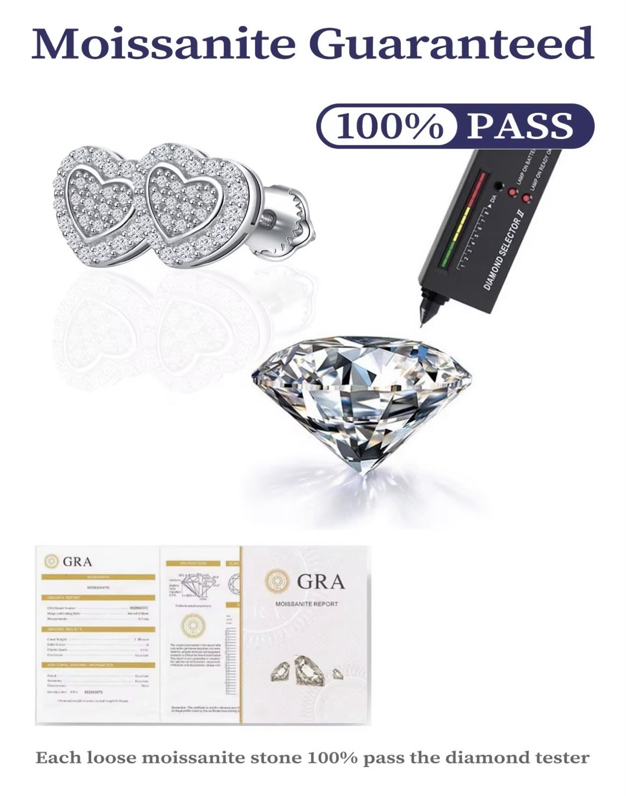 Stunning Heart-Shaped Moissanite Pavé Halo Stud Earrings – Timeless Elegance