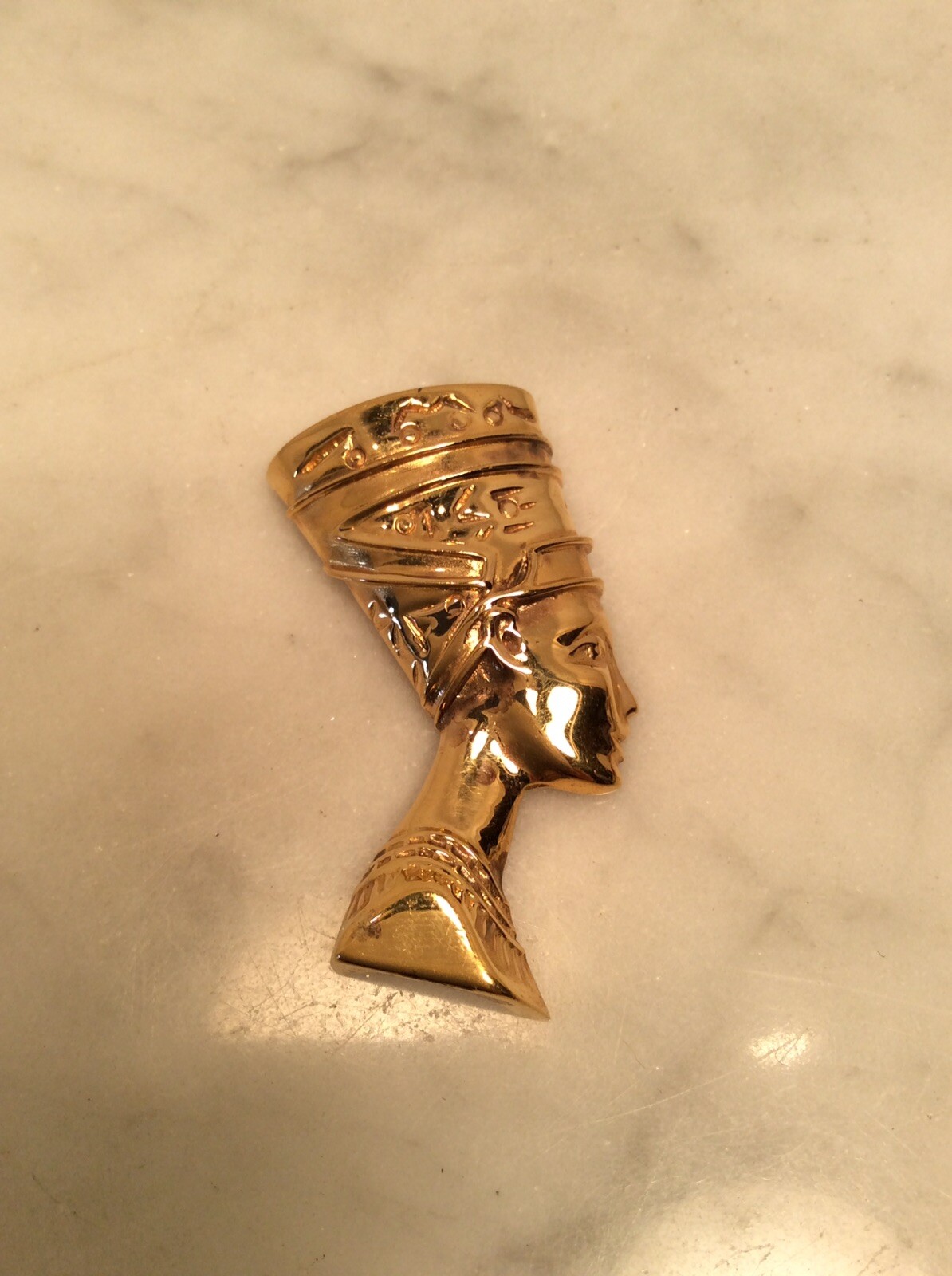 JCF Vermeil Sterling Silver Gold Color Egyptian Nefertiti Pendant