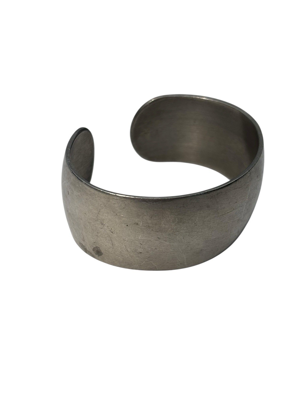 Vintage Leonard Bolivia Genuine Pewter Simple Elegant Cuff Bracelet