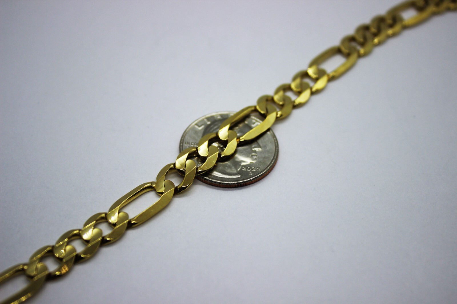 10k Solid Yellow Gold Figaro Necklace Chain Bracelet 3mm – 10.2mm 7″ – 30″