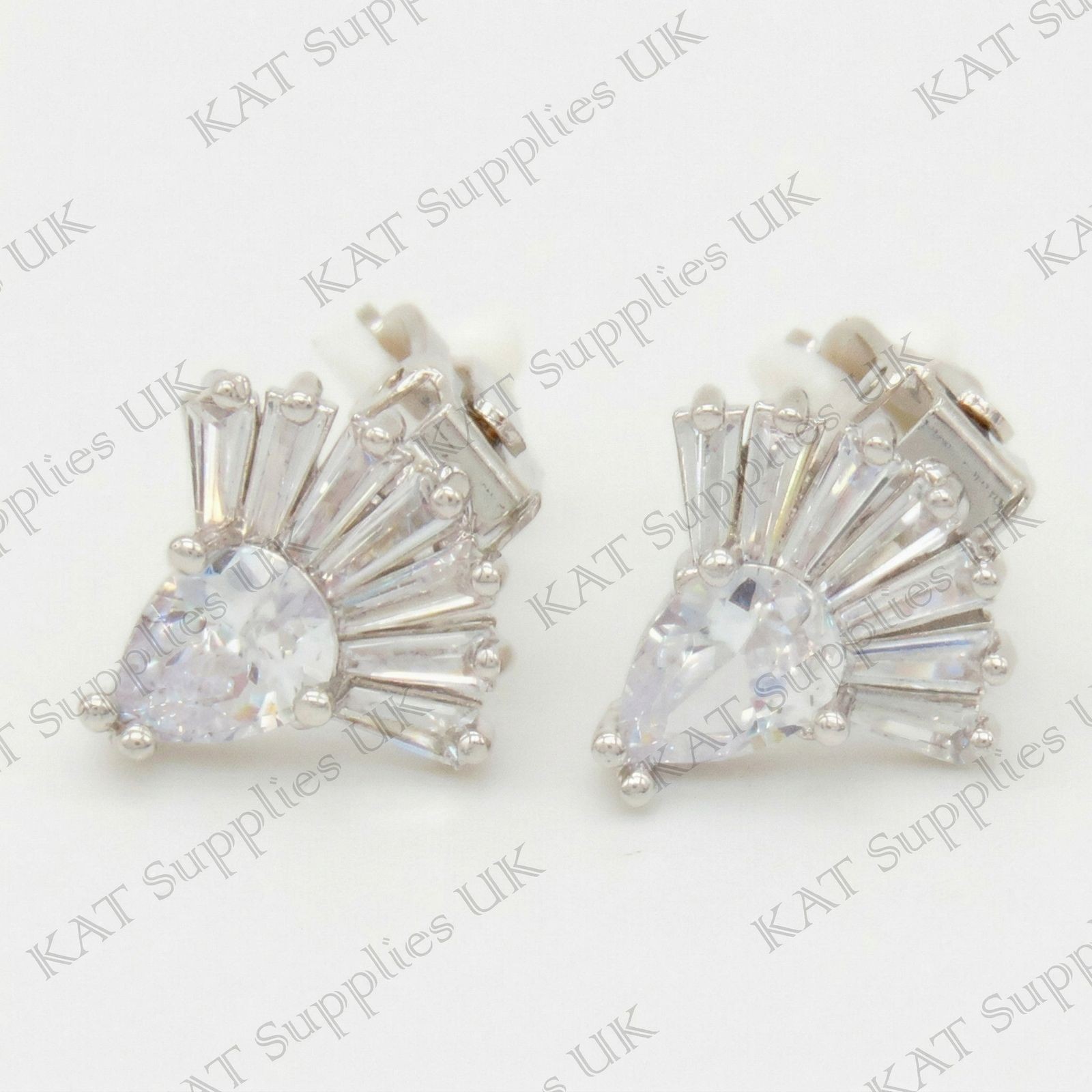 CLIP ON Earrings Womens Non Pierced Dangle Vintage Silver Gold Rhinestone Stud