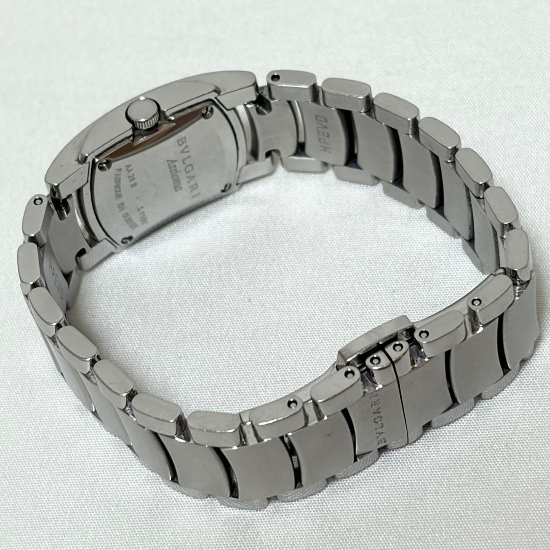 BVLGARI Assioma AA26S Quartz Stainless Steel Black Dial Auth Used