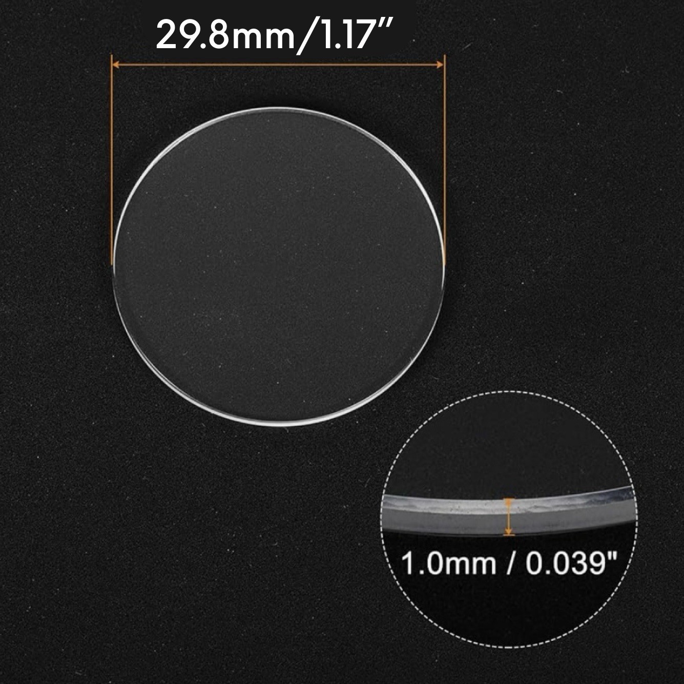 New 29.8 mm x 1 mm Watch Crystal – Flat Round Mineral Glass