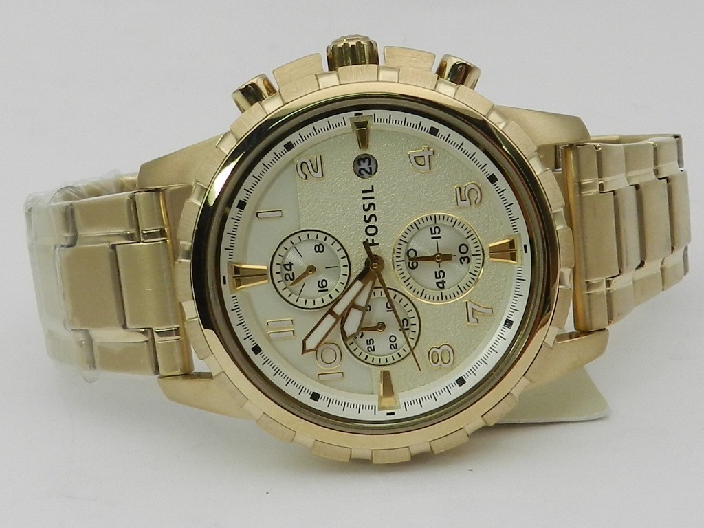 Fossil Men’s Chronograph Dean Gold-Tone Stainless Steel Bracelet Watch 45mm