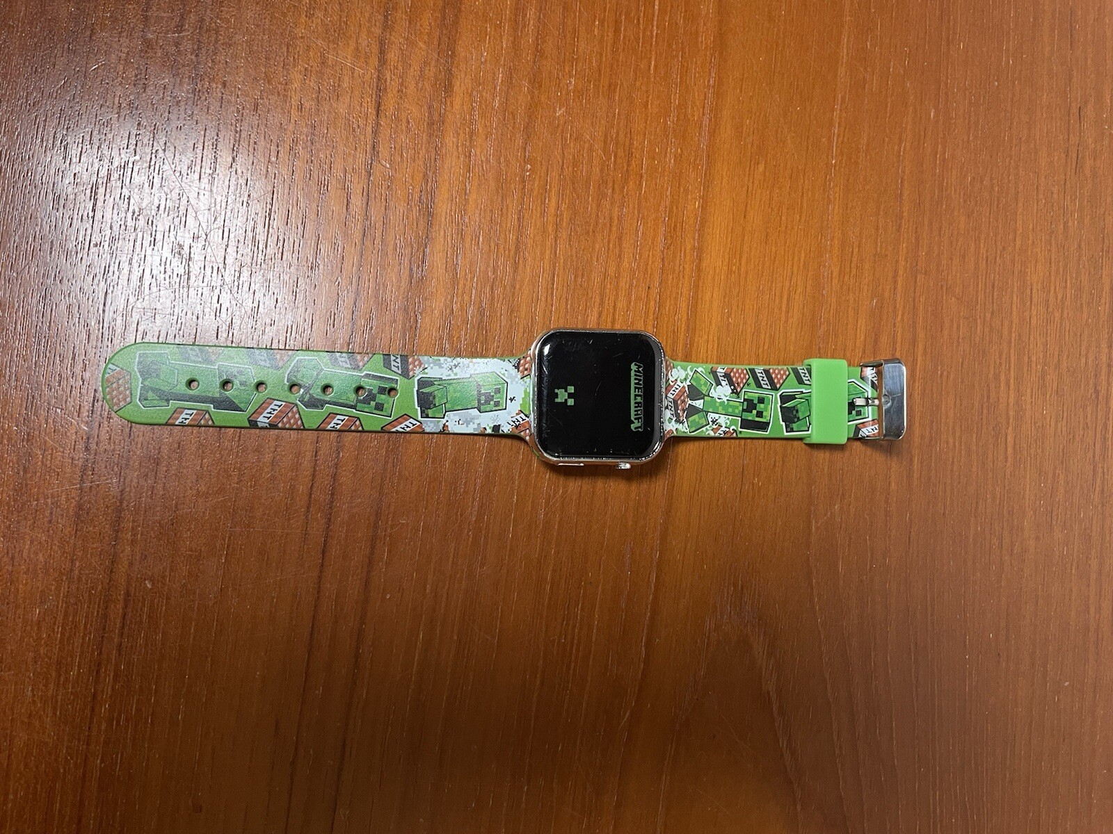 Minecraft Mojang Boys Kids LCD Digital Wrist Watch Green Works!