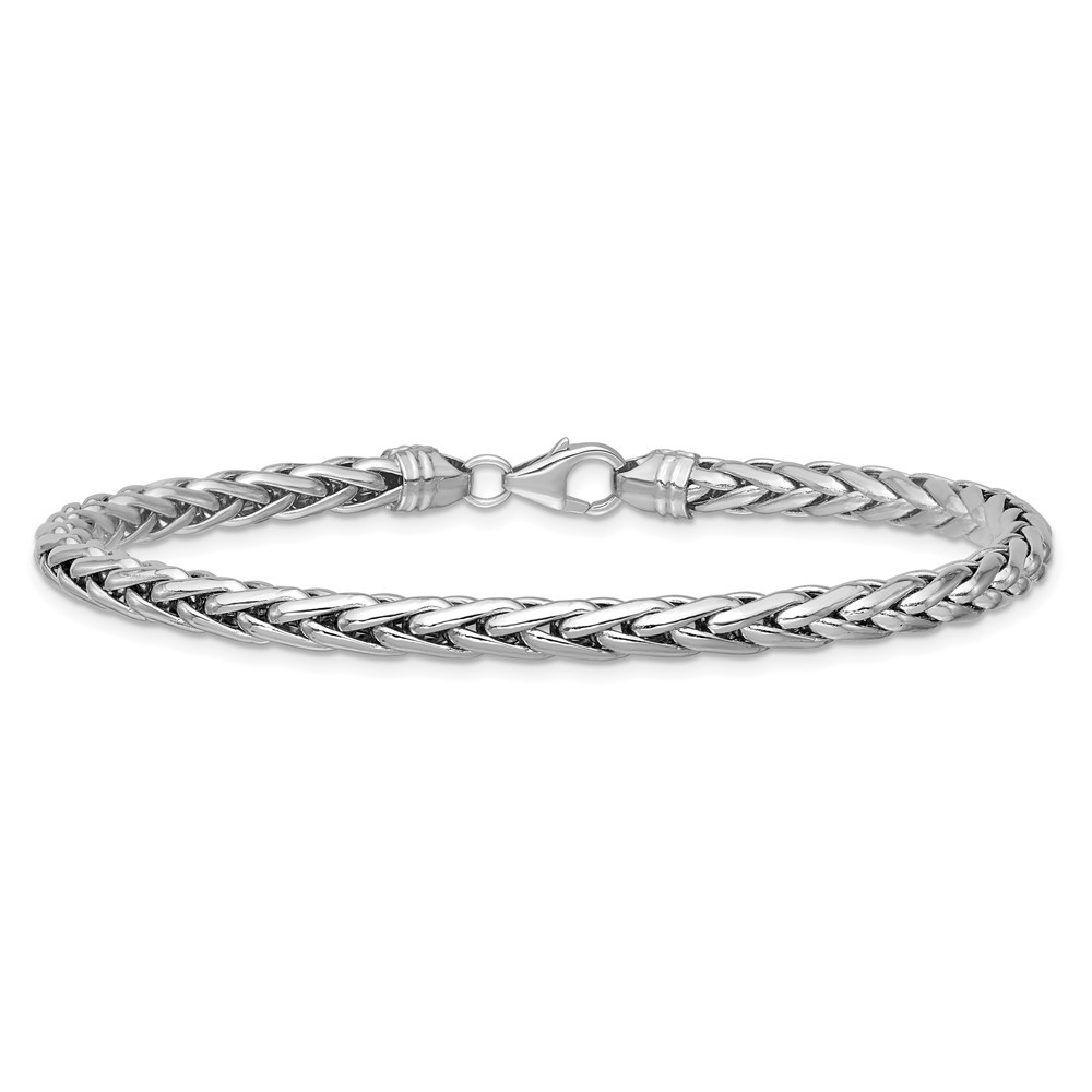 14k White Gold Polished 8.25in Wheat Chain Men’s Bracelet 8.25″