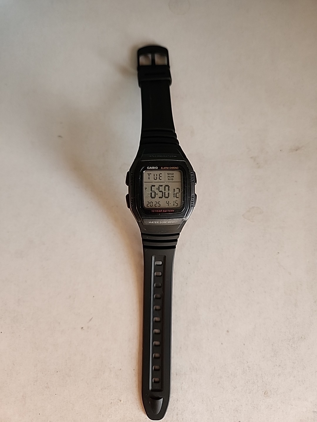 Casio 3239 W-96H Men’s Alarm Chronograph Digital Watch WR 50M Black Resin