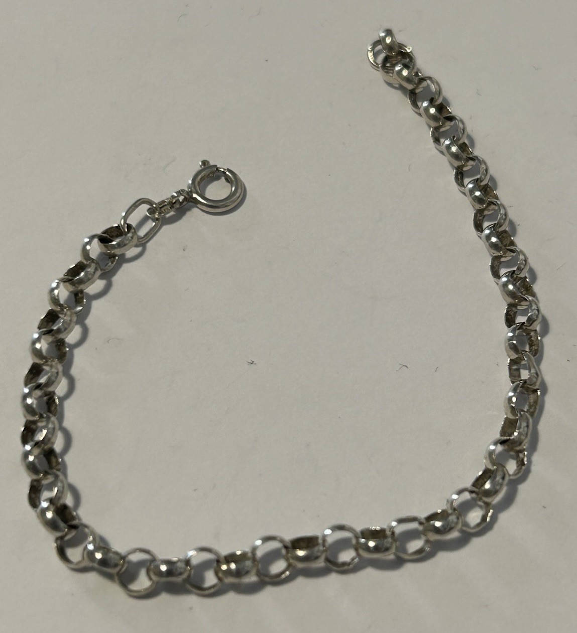Vintage (1983 HM’d) English Sterling Silver Belcher Chain Bracelet (18cm)