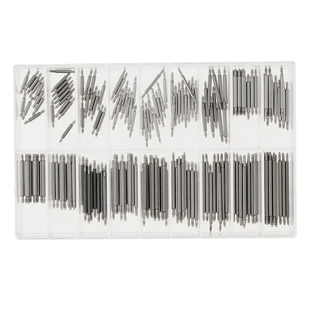 360 pc Watch PINS SPRING BARS Band Strap Link 8-25mm Repair Kit Stainless Steel