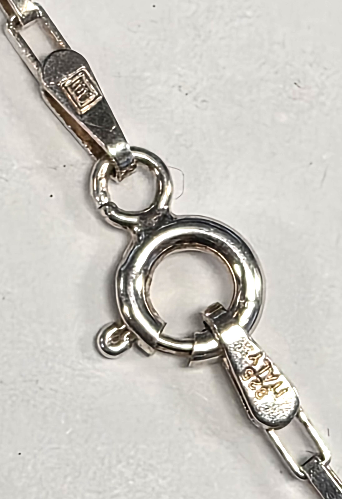 Estate Signed AGI Italy 925 Sterling Silver Paper Clip Link 18″ Chain Necklace