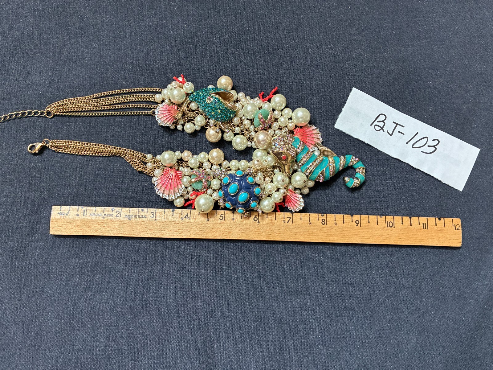 Betsey Johnson Necklace & Earrings Set Nautical Theme Sea Horse Shells BJ103