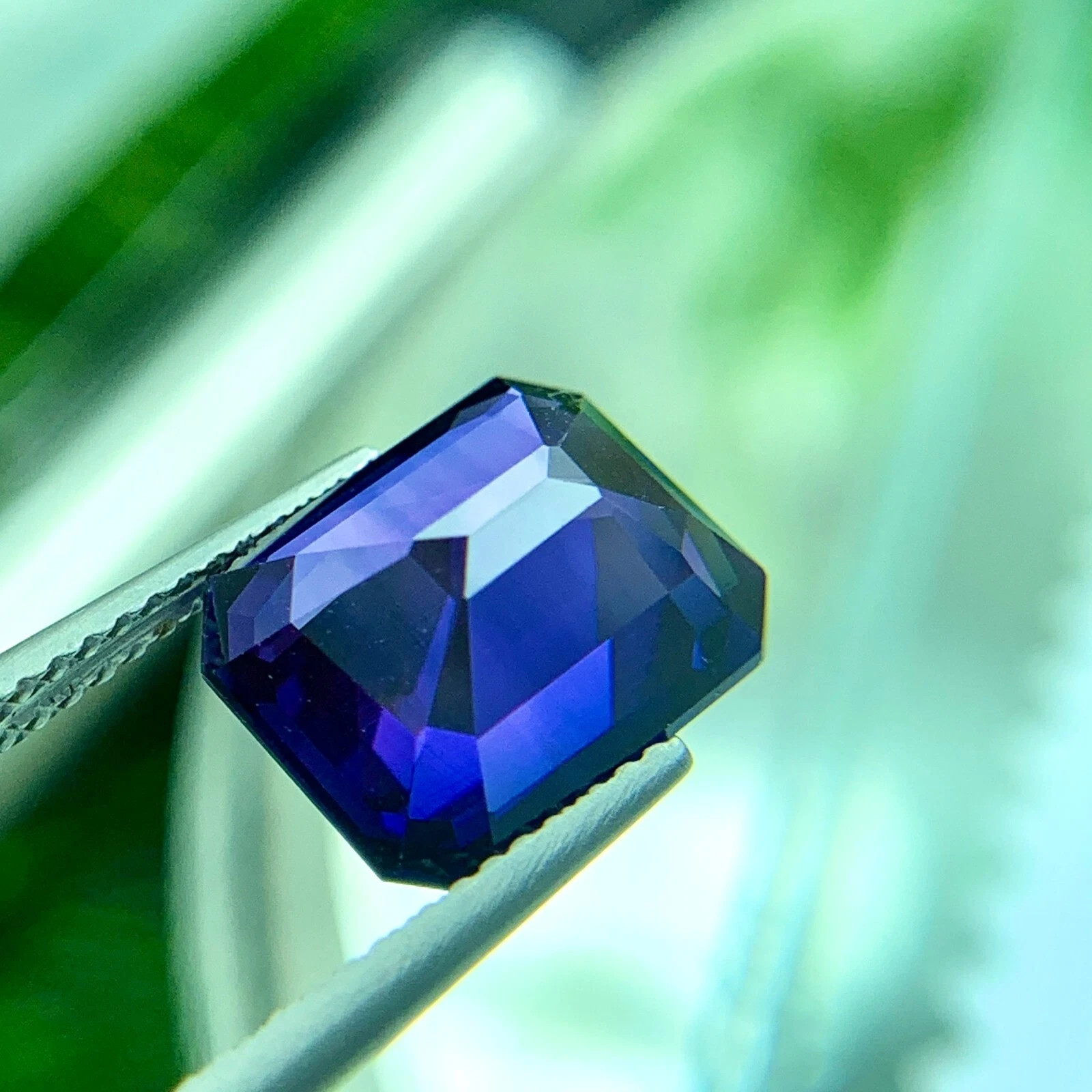 LAB CREATED GROWN 6.65 CT PURPLE SAPPHIRE CORUNDUM OCTAGON LOOSE GEMSTONE GIFT