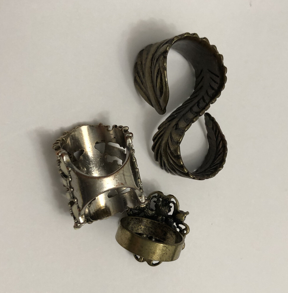Wholesale Lot of Fashion Brass Enamel & Rhinestone Rings 3 Total Sizes Varies