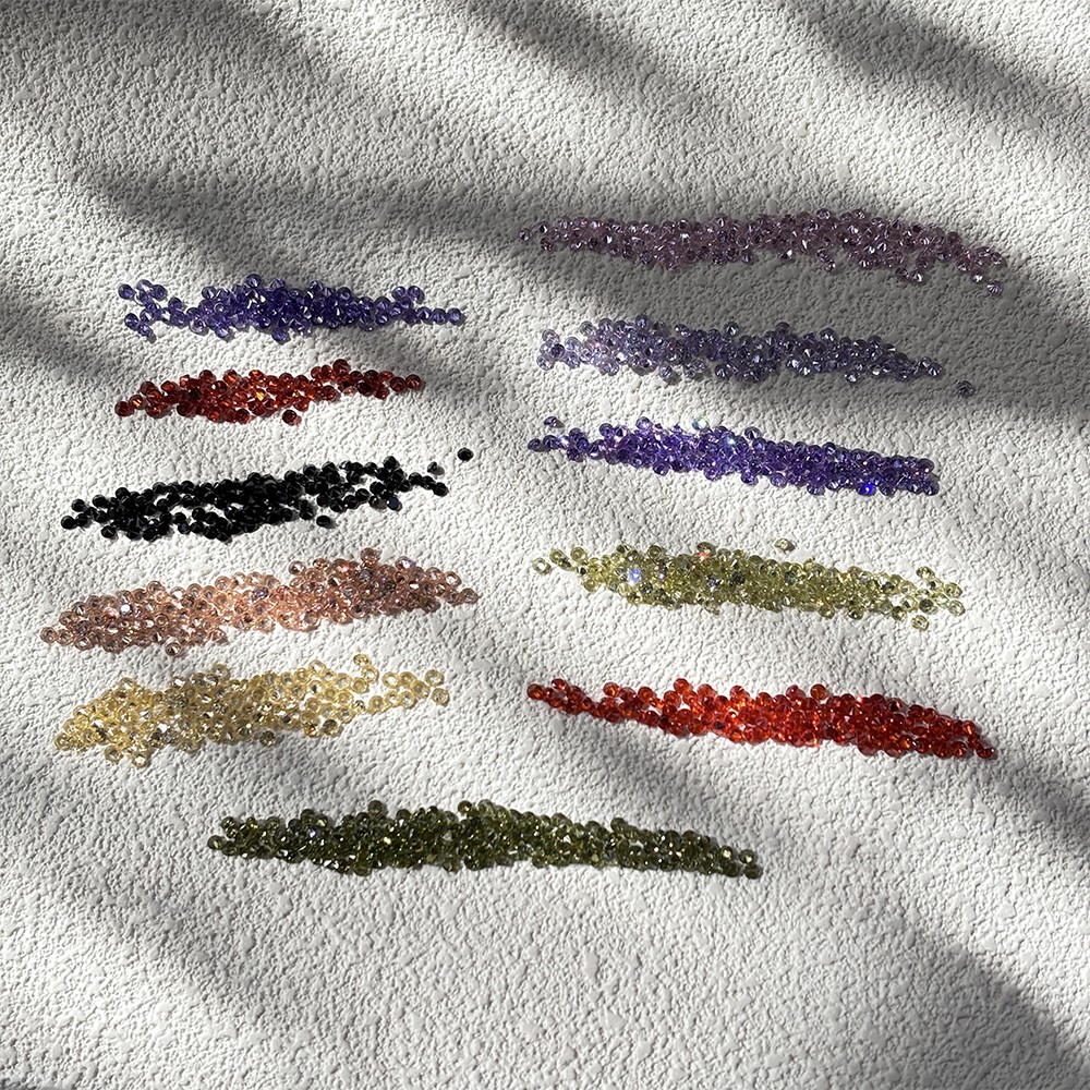 Loose Zirconia Gemstone Multicolored Round 1.1mm-10mm 100pcs for Jewelry Ring
