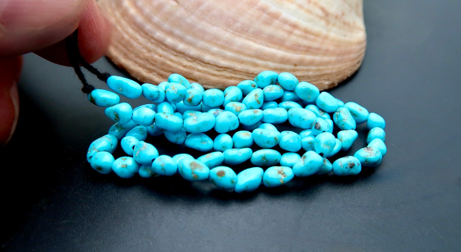 AAAAA AZ SLEEPING BEAUTY ROBIN’S EGG BLUE TURQUOISE BEADS 17.85″ FULL STRAND