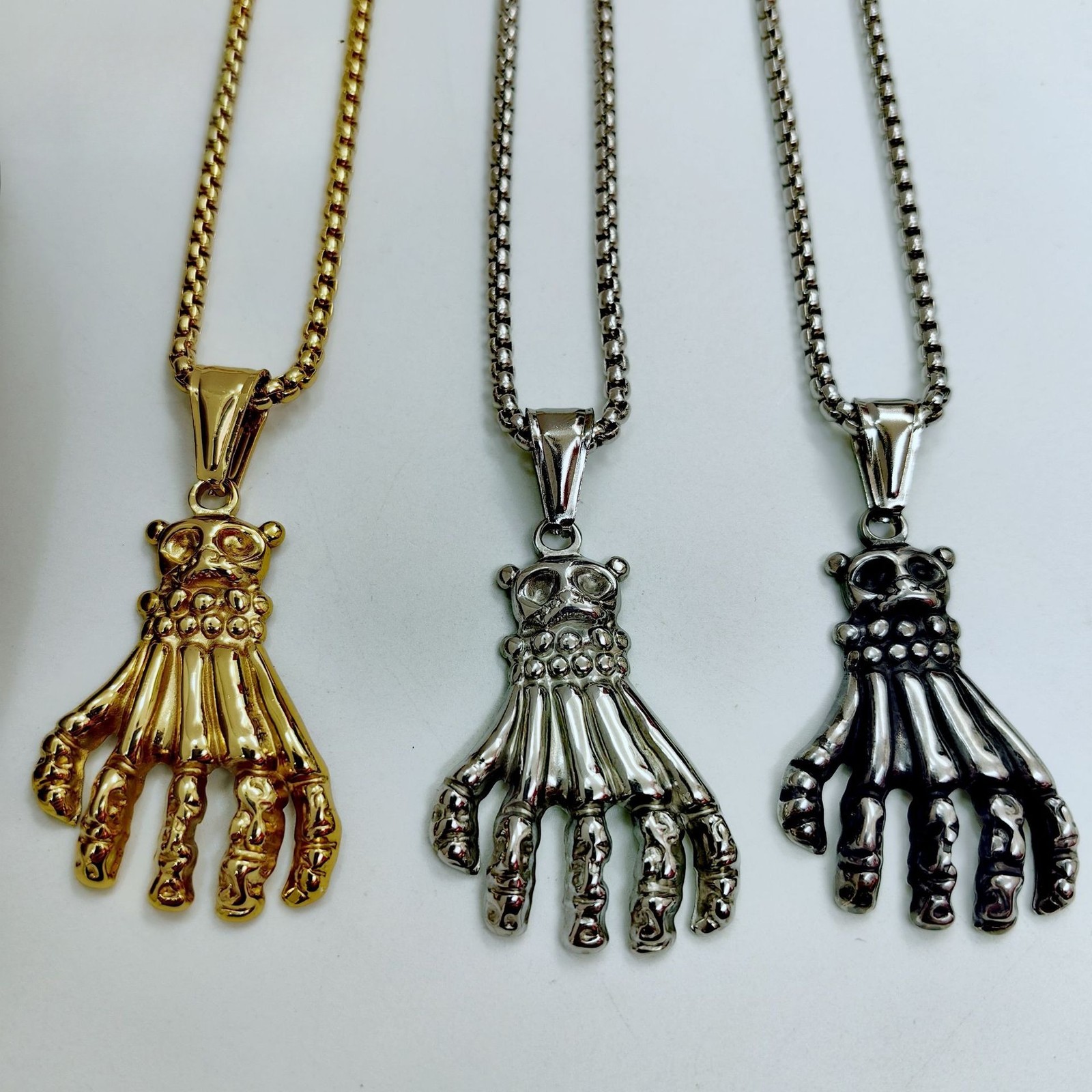 Gold Silver Black Hand Pendant Ideal Accessory For Motorcycle Hip Hop Fans