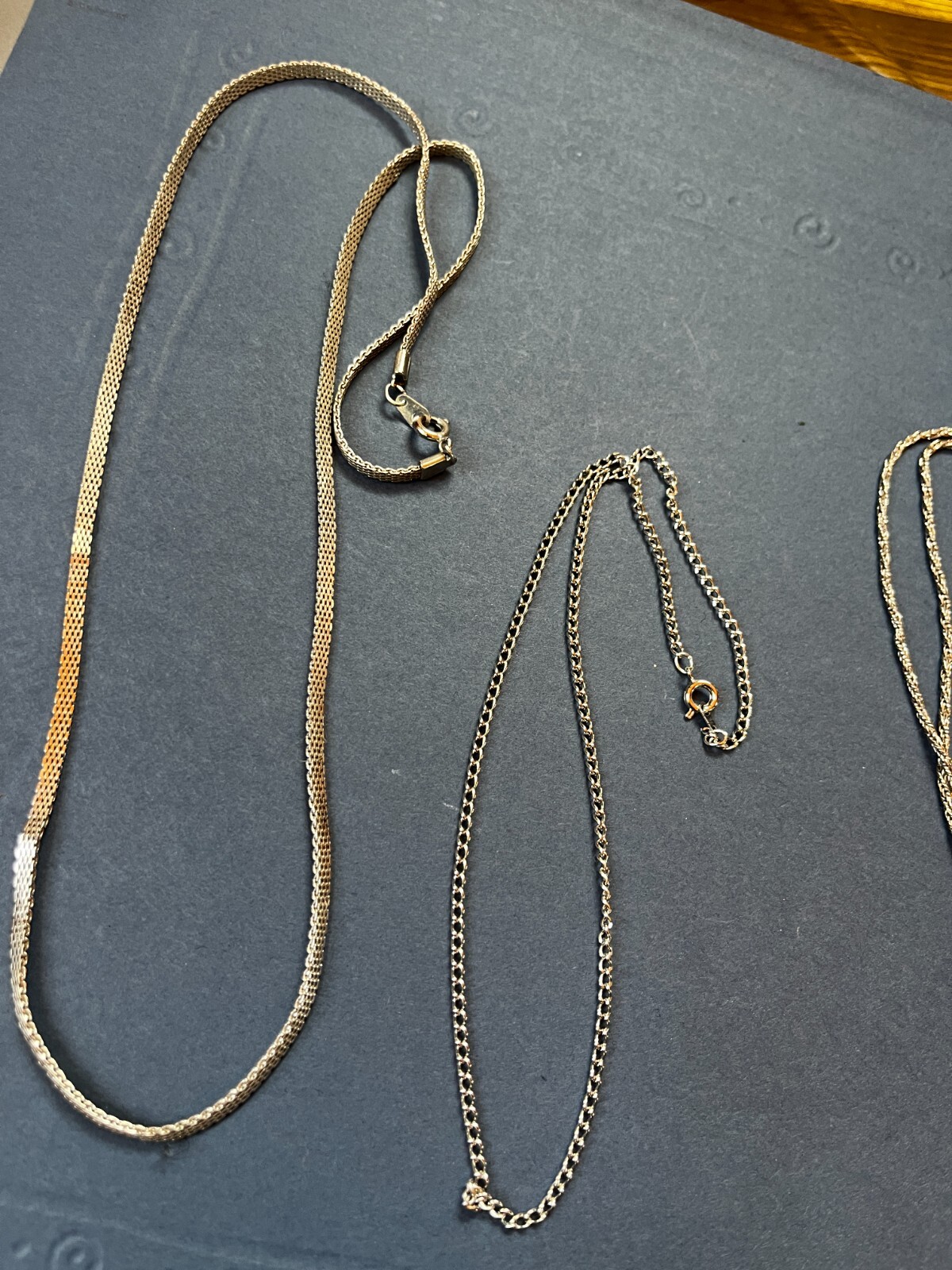 Lot of Various Styles of Mesh Basic Twist Silvertone Chain Necklace – 16-24 inch