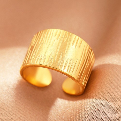 European and American ins romantic line stainless steel geometric opening ring
