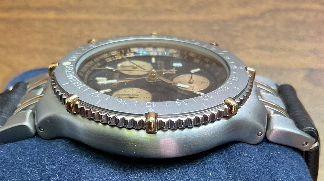 Steel Gold PLT 40mm Krieger Velocita C705 Quartz Double Chronograph Chronometer