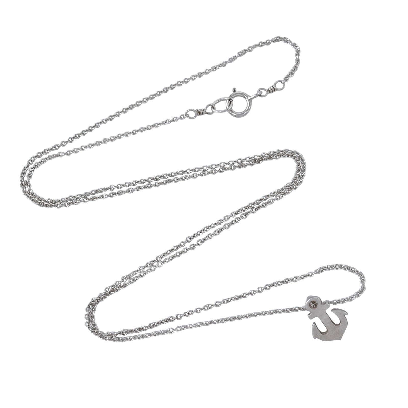 Dainty Anchor Pendant Necklace | Vintage Sterling Silver | Nautical Charm | 18″