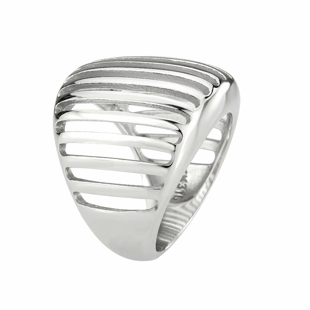 TK3805 – High polished (no plating) Stainless Steel Ring with NoStone in No