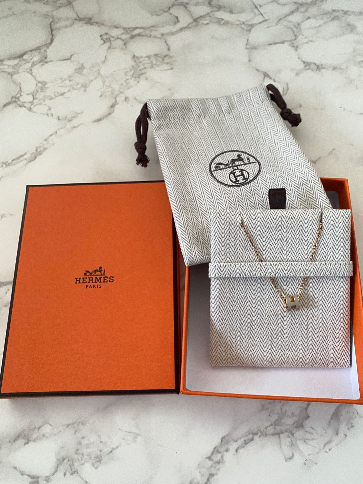 New Authentic Hermes Mini Pop H Pendant Necklace Accessory Jewellery Jewelry