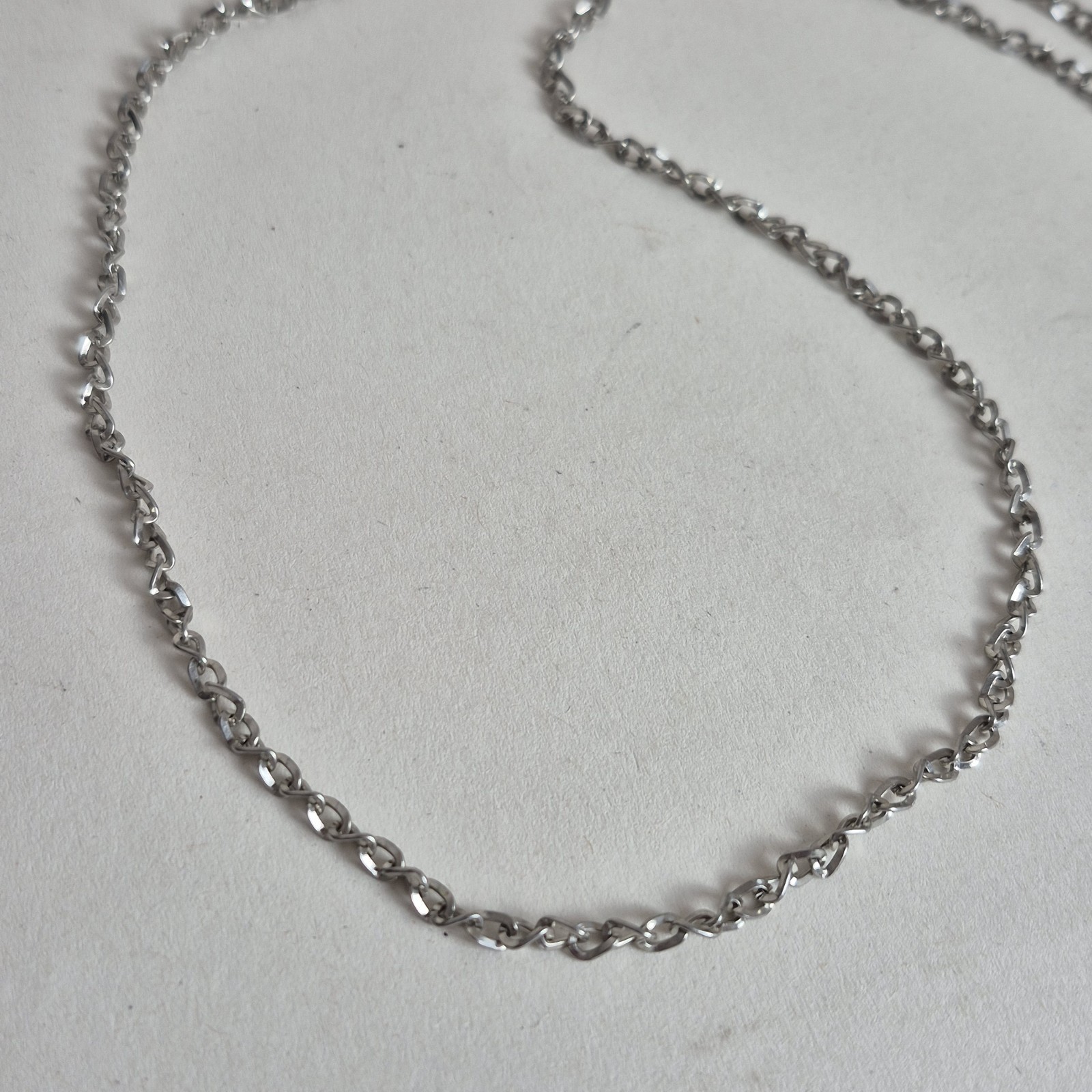 Plain Silver Tinsel Chain Nevklace Jewellery Simple Basic