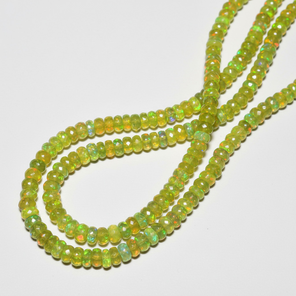 Ethiopian Fire Opal Beads Strand 4-5mm Rondelle Gemstone 8 Inch Jewelry Making