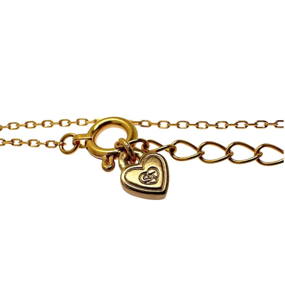 Samantha Tiara Heart diamond Total 0.06ct Necklace K18PG pink gold 2.3g 15.9…
