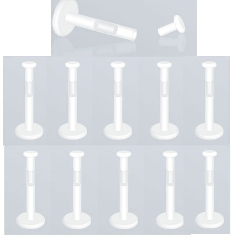 30 Pc 14g 5/16″ Acrylic Bioflex Lip Labret Retainer with Push In Top Non Metal