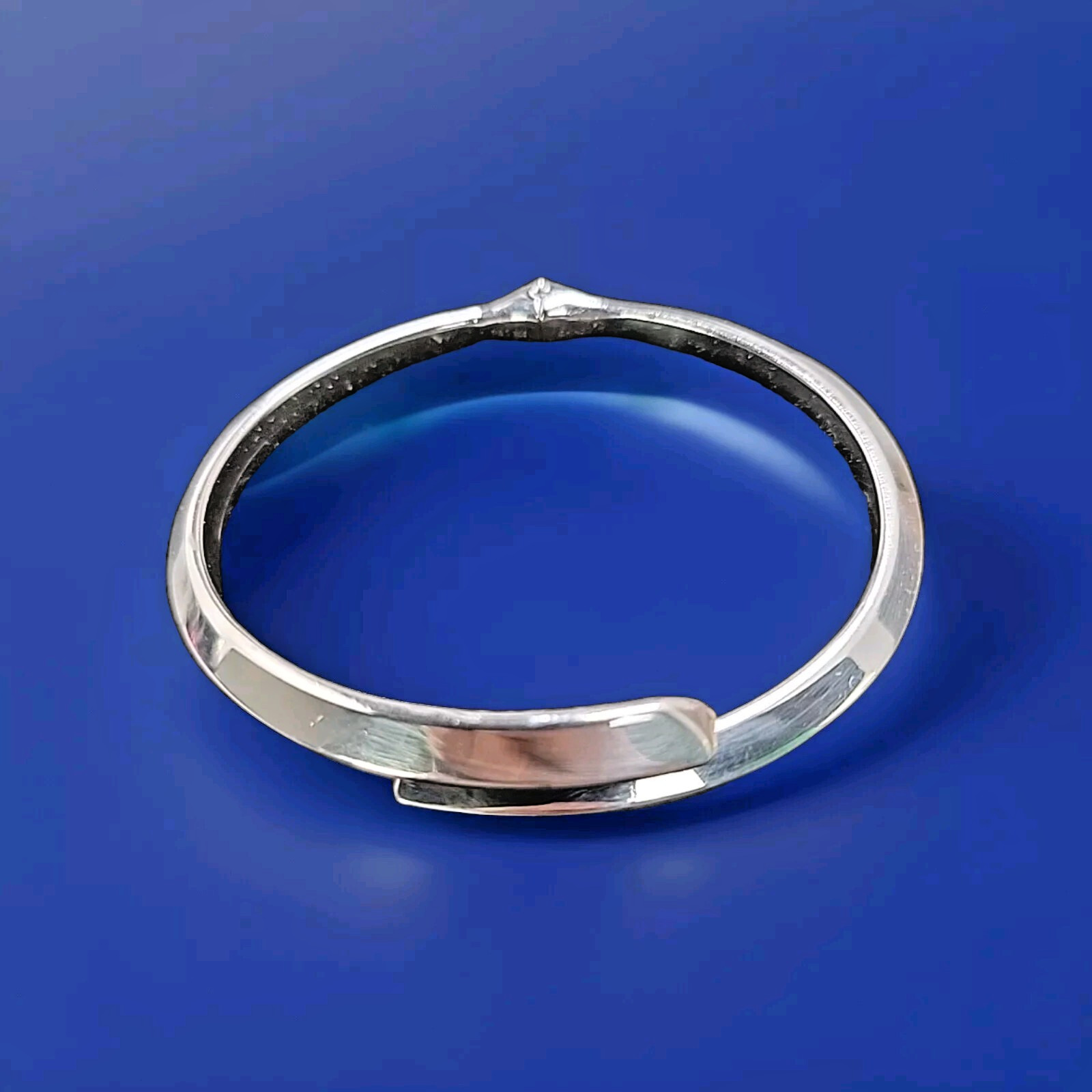 Sterling Silver Hinged Bypass Cuff Bracelet 7.25″ Polished Modern Style PAJ 925