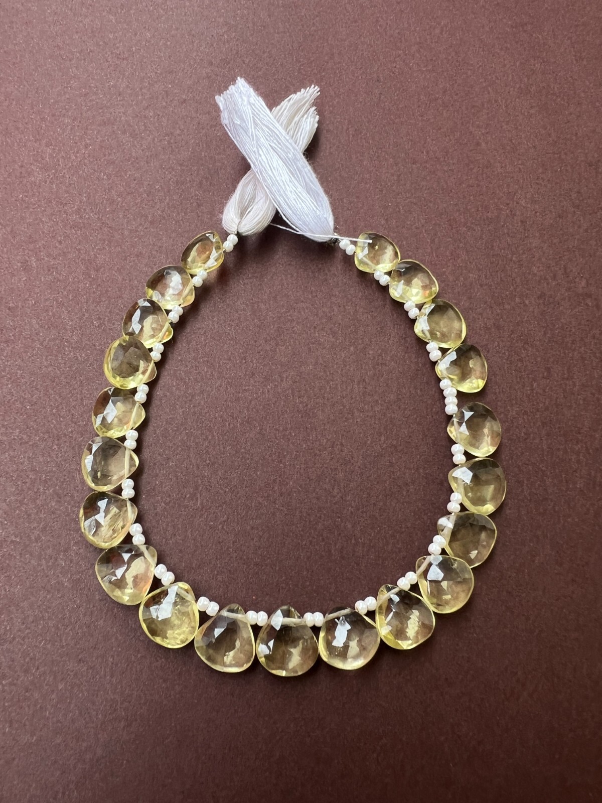 Natural Lemon topaz Faceted Pear Briolette Beads 1Strand 8-9mm Teardrop Gemstone