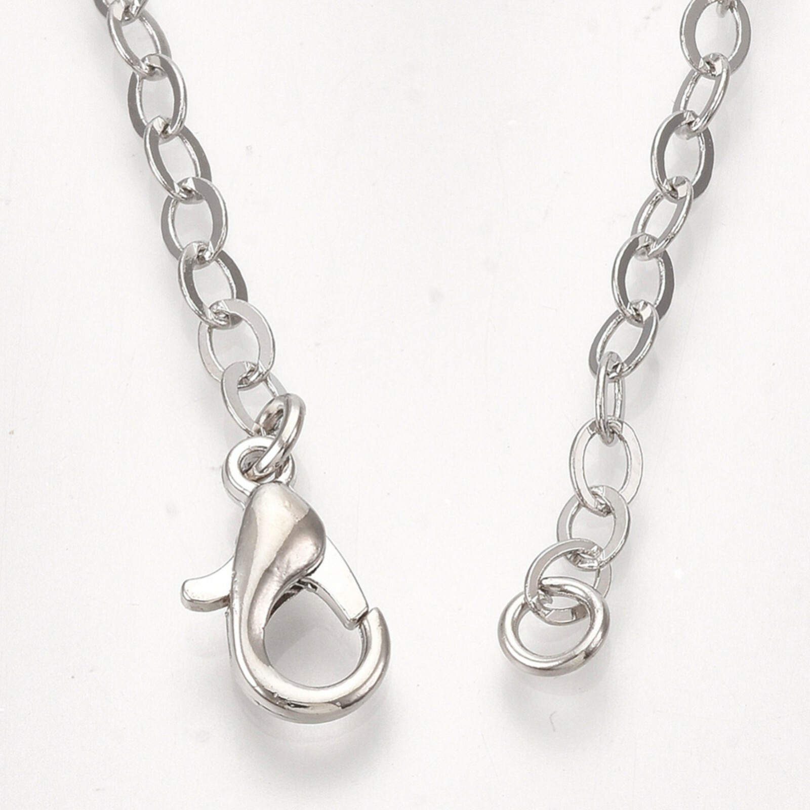 Brass Cable Chain Necklace Making with Lobster Claw Clasps Platinum.32″(81.5cm)