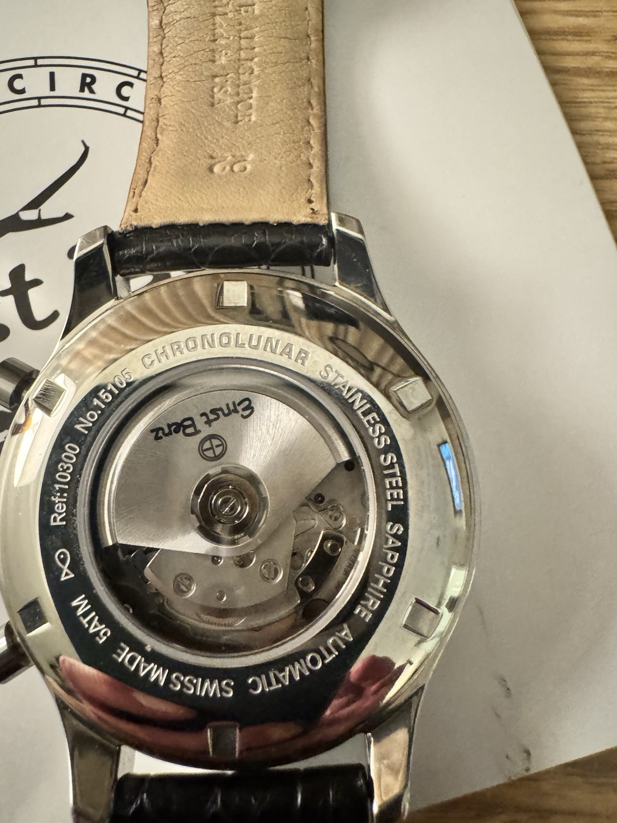 Ernst Benz Chronolunar Auto Chronograph Moon Phase Date 47mm White, Box