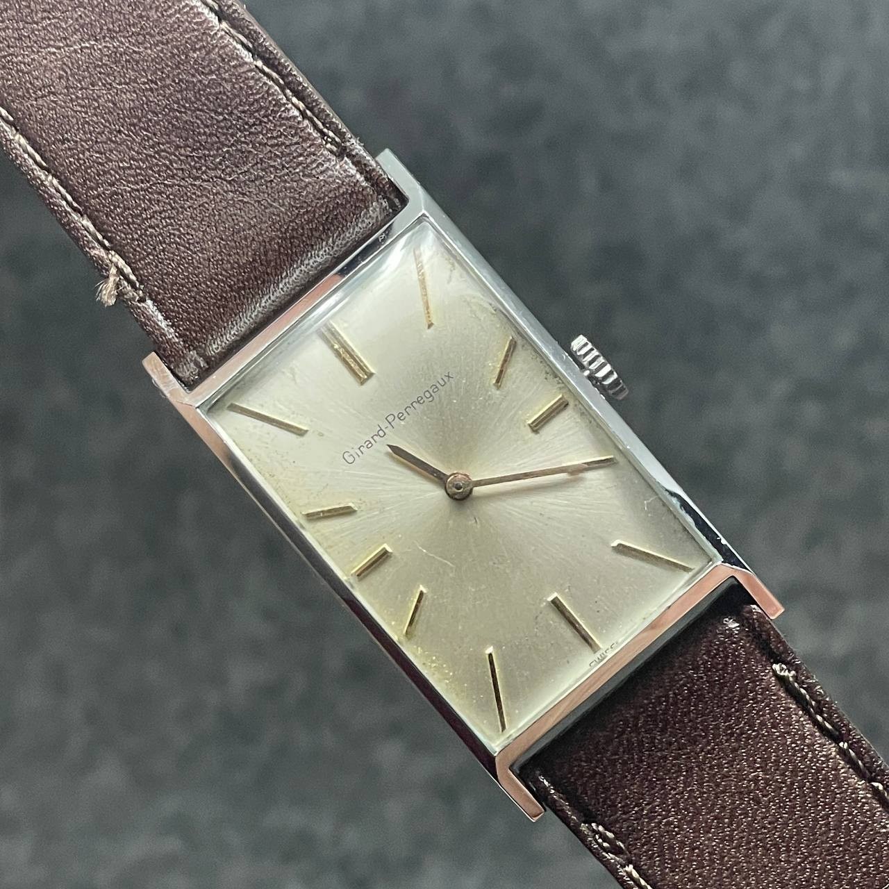 ELEGANT GIRARD PERREGAUX ORIGINAL DIAL MANUAL WIND S STEEL SWISS WATCH Ca 1960