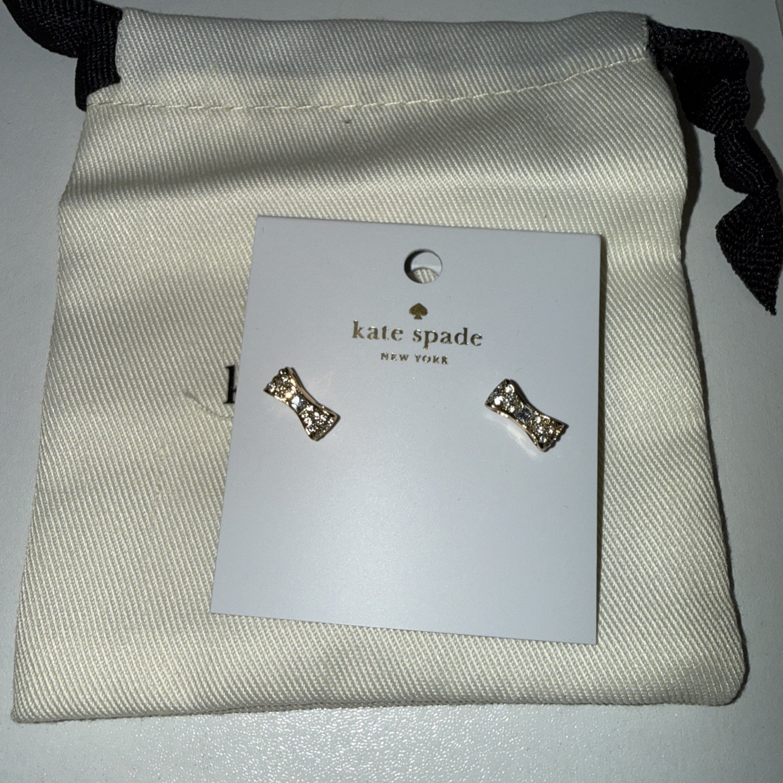 Kate Spade Pave Bow Stud Earrings Wholesale Lot 12 Pair Retail Ready $39 MSRP