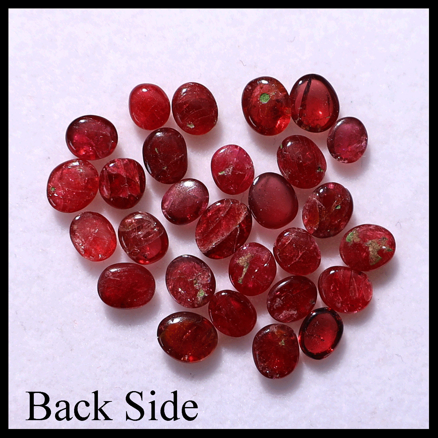 28 PC Natural Red Spinel Untreated 4.5mm-6mm High Quality Cabochon Gemstones Lot
