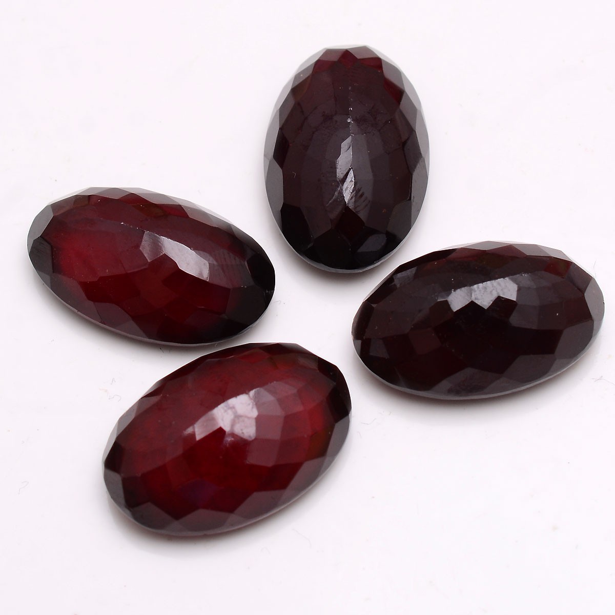 4 Pcs Natural Hessonite Garnet Top Grade 21mm-24mm Oval Cut Untreated Gemstones