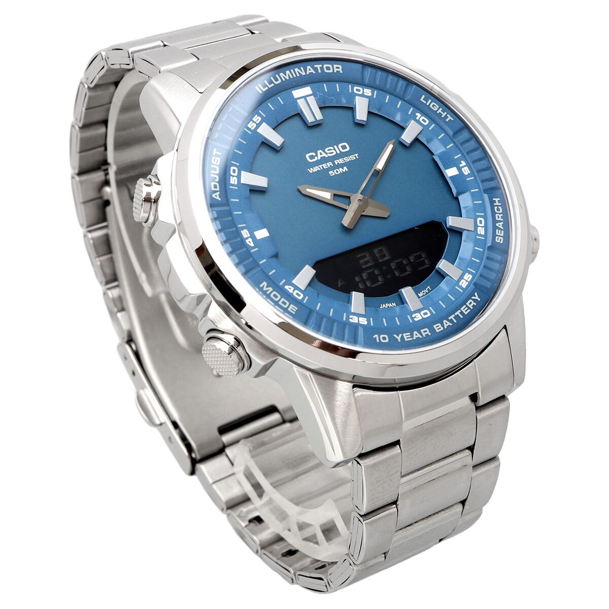 CASIO AMW-880D-2A1V Men’s Ana-Digi World Time Quartz Watch Blue New